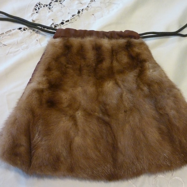 Vintage Muff - Brown Mink Fur Muff - Hand Warmer - Vintage Wedding Attire