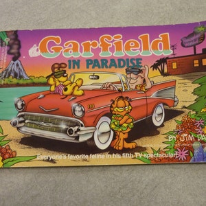 Vintage Garfield Comic Book  - In Paradise  - Cat Comic Book ~ 1980&#39;s   - Softcover ~ His 5th Book