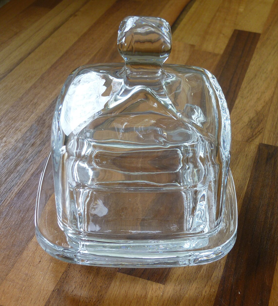 Vintage Lidded Glass Butter Dish Square 1/4 lb Butter Pattie Etsy
