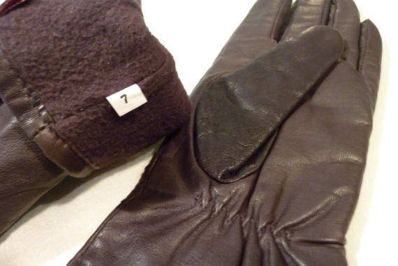 Vintage Leather Gloves - Women's Dark Chocolate D… - image 3
