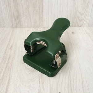 Vintage hole puncher 1960s Paper puncher Metal punch holder 2 holes puncher Paper perforator Office utensil Office decor Retro office Gift