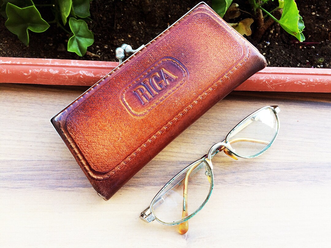 Leather Glasses Case Vintage Glass Case Retro Spectacles Case Etsy