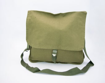 Vintage canvas bag NEVER USED Messenger bag Military bag Crossbody bag Everyday bag Unisex bag Mens bag Womens bag Gift for him Gift for her