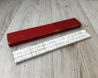 Vintage ruler Logarithmic ruler Slide ruler 1970s LOGAREX Retro ruler with case Math calculator Engineer ruler Made in Czechoslovakia Gift