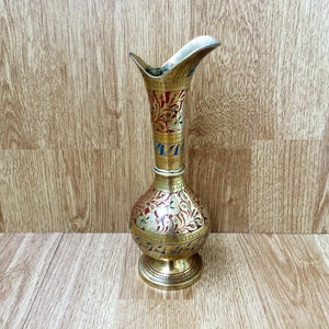 Vintage brass pitcher Oriental pitcher Oriental jug Asian pitcher Asian jug Ornamented brass jug Home decor Kitchen Decor Rustic decor