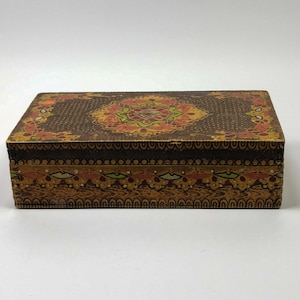 Vintage wooden box Handmade jewelry box Pencil box Memory box Pyrographed wooden box Collectible box Home decor Office decor  Gift idea