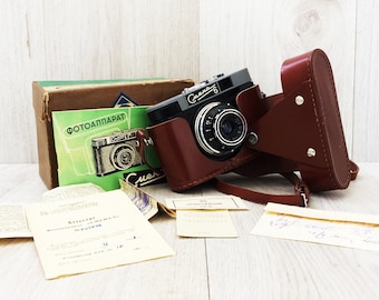 Vintage camera Working camera Smena 6 in its original pack with all documents Soviet camera 35 mm film camera Gift for him Gift for her