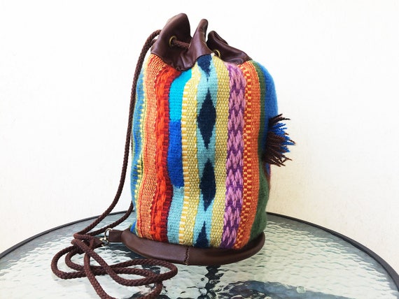 Vintage Backpack Woolen Backpack Leather Backpack Retro Mesh 