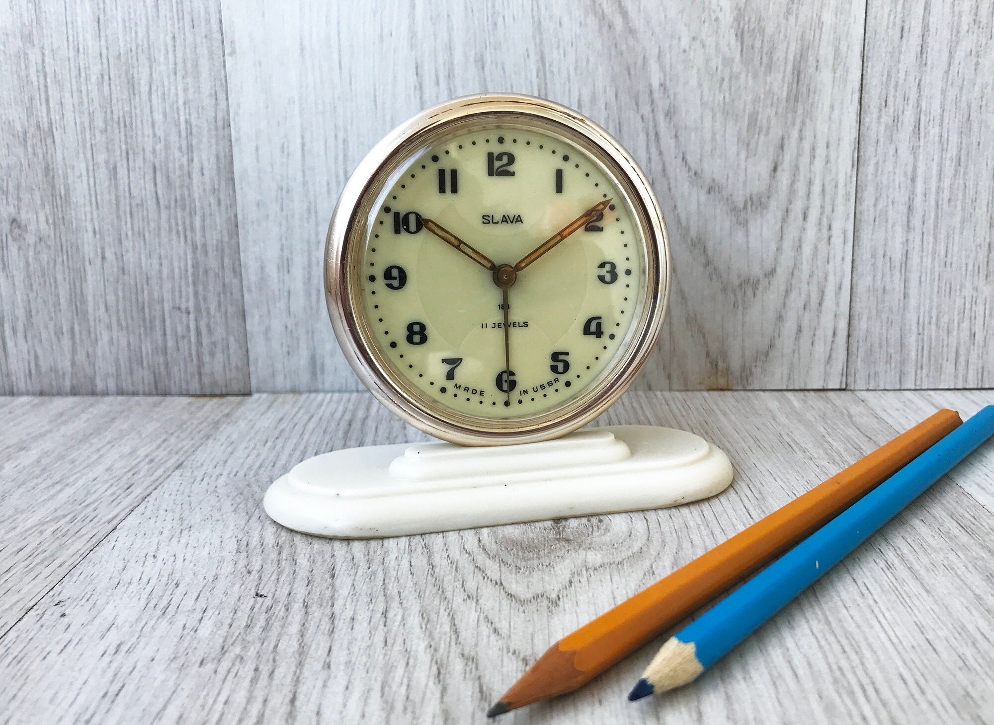 Vintage allarme Lavoro sveglia meccanica sovietico Slava Desk allarme retro russo allarme casa Arredamento Ufficio arredamento regalo