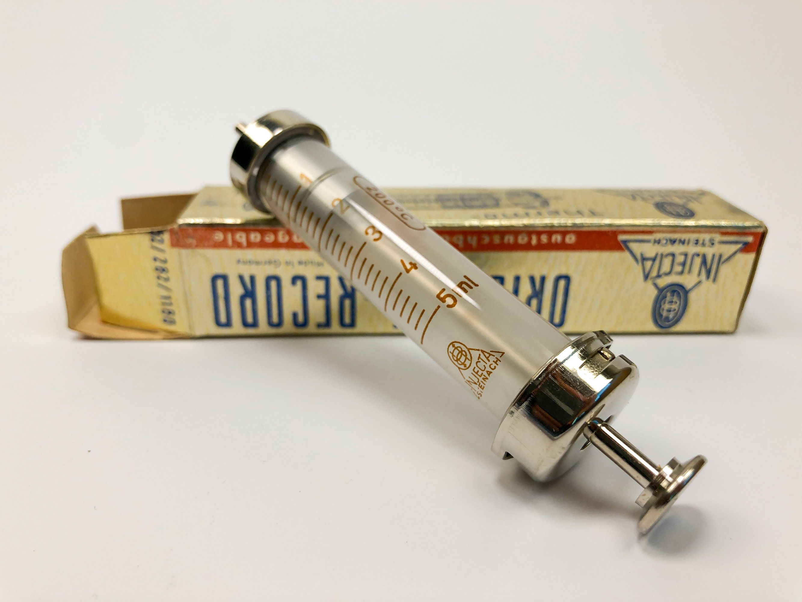 Vintage Syringe German Record Syringe Glass Syringe Reusable Syringe in