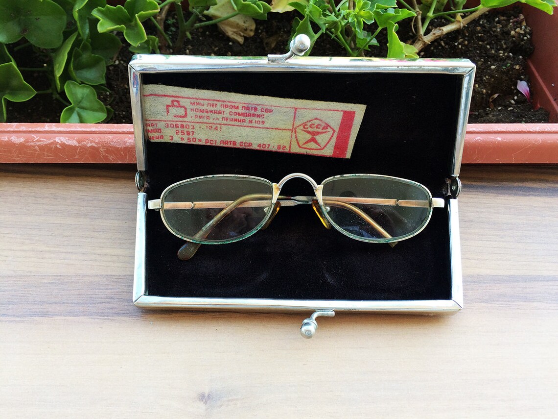 Leather Glasses Case Vintage Glass Case Retro Spectacles Case Etsy