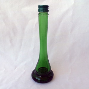 Vintage bottle Unique bottle Collectible bottle Small bottle Green bottle Glass bottle Bar decor Home decor Kitchen decor Man cave Gift idea