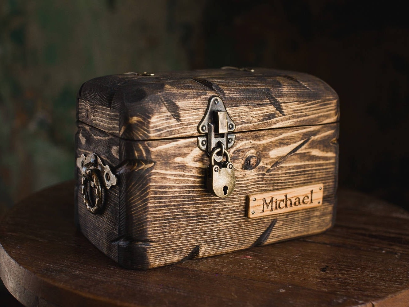 Wood treasure chest Small keepsake box Keepsake Chest Baby Etsy
