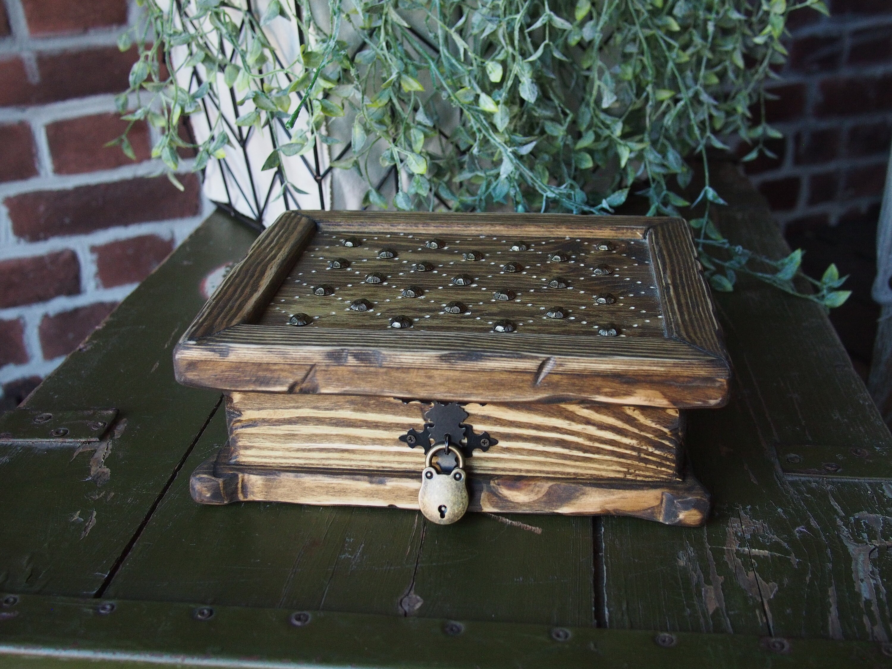 Wooden photo box Locking jewelry box Photo keepsake box Etsy