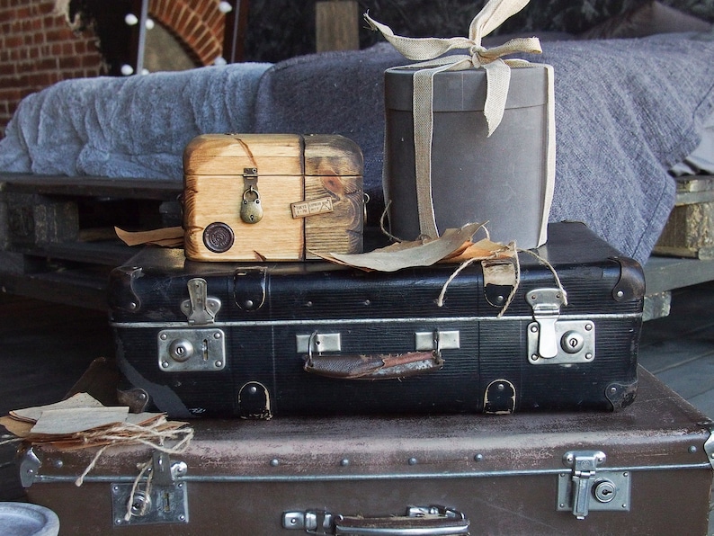 Small chest with lock Wooden storage chest Wood box with Etsy