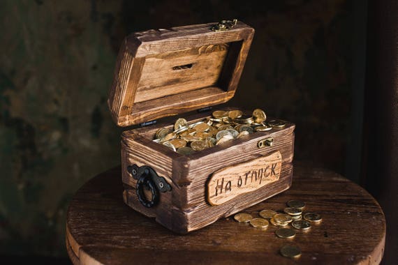 kids wooden treasure chest