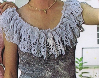 Sleeveless Shell Top Knitting Pattern  Ladies Shirt Top Knitting Pattern PDF Instant Download