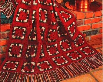 Grandma Square Afghan Crochet Pattern Quadrate Afghan Crochet Pattern PDF Instant Download