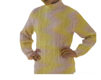 Aran Texture Sweater Knitting Pattern  Aran Sweater Knitting Pattern PDF Instant Download