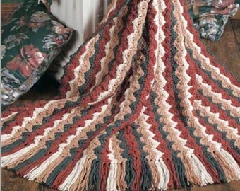 Southwest Ripple Wavy Afghan Crochet Pattern  Aztec Wave Ripple Afghan Crochet Pattern PDF Instant Download