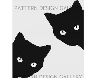 Pair Of Cats Graph Graphgan Crochet Pattern Cat Graph and Written Afghan Crochet Pattern PDF Instant Download
