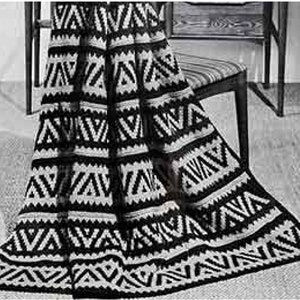 Fair Isle Aztec Afghan Knitting Pattern  Southwestern Afghan Knitting Pattern PDF Instant Download