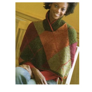 Capelet Poncho Strickmuster Argyle Capelet Strickmuster PDF Instant Download