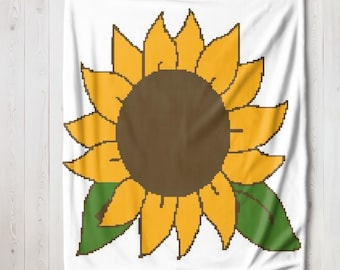 Sunflower Graphgan Crochet Pattern Sunflower Graph and Written Instructions Afghan Crochet Pattern PDF Instant Download