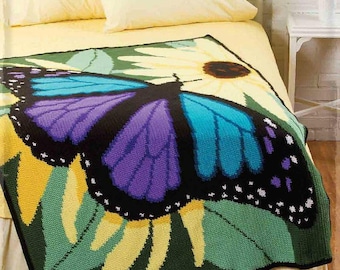 Butterfly Graph Afghan Crochet Pattern  Butterfly Graphgan Blanket Crochet Pattern PDF Instant Download