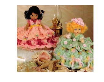 1950s Two Bed Dolls Crochet Pattern  Vintage Pillow Doll Outfit Crochet Pattern PDF Instant Download