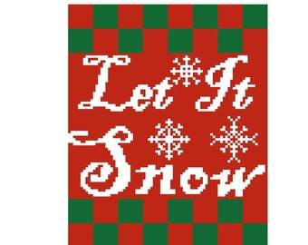 Christmas C2C Let It Snow Graph Crochet Pattern  C2C Christmas Afghan Crochet Pattern PDF Instant Download
