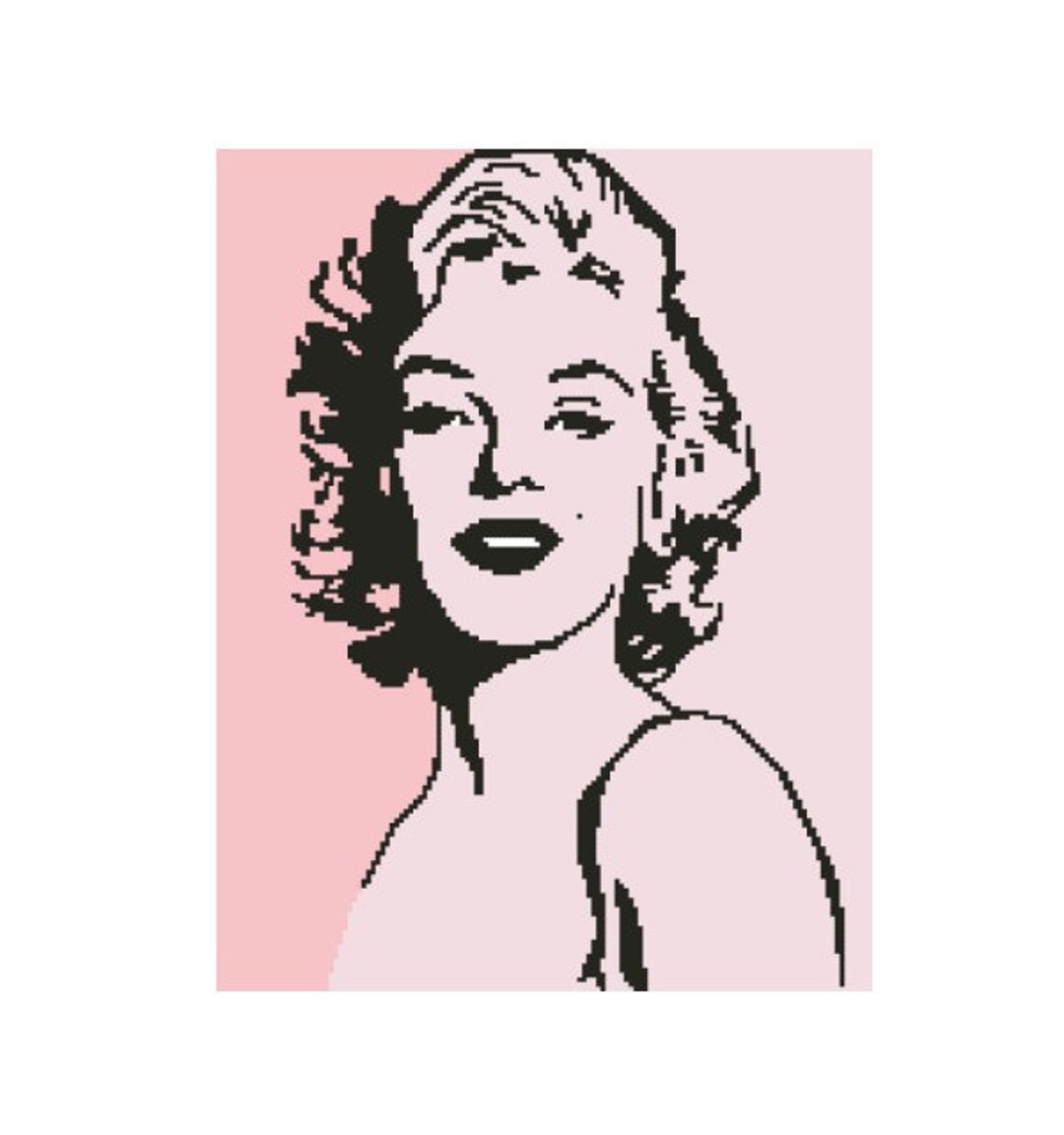 Marilyn Monroe Graphgan Crochet Pattern Graph, Row by Row Text Plus ...