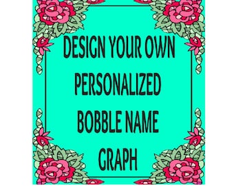 Bobble Personalized Name For Graphghan, Afghan, Rug, Pillow, Scarf etc... Graph plus Written Instructions PDF Instant Download