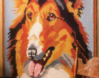 Collie Dog Graph Crochet Pattern   Collie Graphgan Blanket Crochet Pattern PDF Instant Download