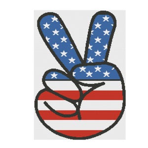 Peace Sign Graph Crochet Pattern  American Flag Blanket Graphgan Crochet Pattern PDF Instant Download