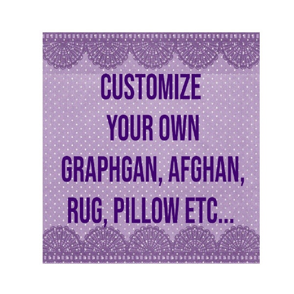 Dostosuj własny wykres, afgański koc, poduszkę, szalik itp. Wykres plus pisemne instrukcje w formacie PDF do natychmiastowego pobrania