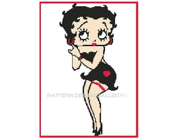 Betty Boop Graph Crochet Pattern Graph and Written Afghan Crochet Pattern C2C Cross Stitch PDF Instant Download