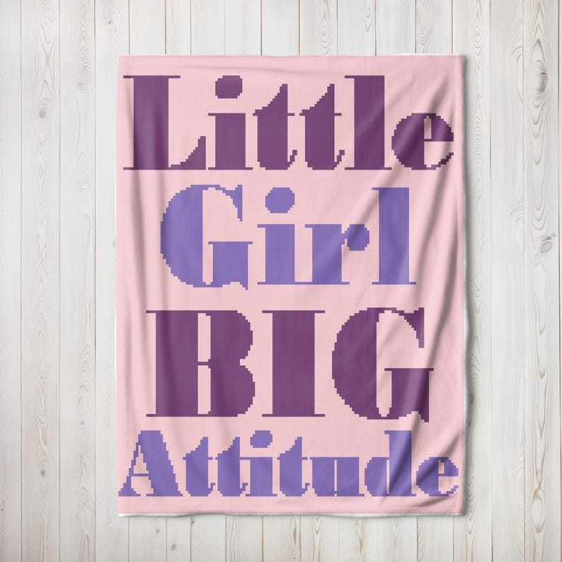 Little Girl Big Attitude Graph Crochet Pattern Girl Attitude Blanket