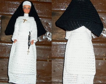 Catholic Nun Habit Doll Crochet Pattern  Nun Doll Outfit Crochet Pattern PDF Instant Download