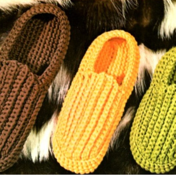 Slippers Crochet Pattern   Men, Women, Kids Slippers Crochet Pattern PDF Instant Download