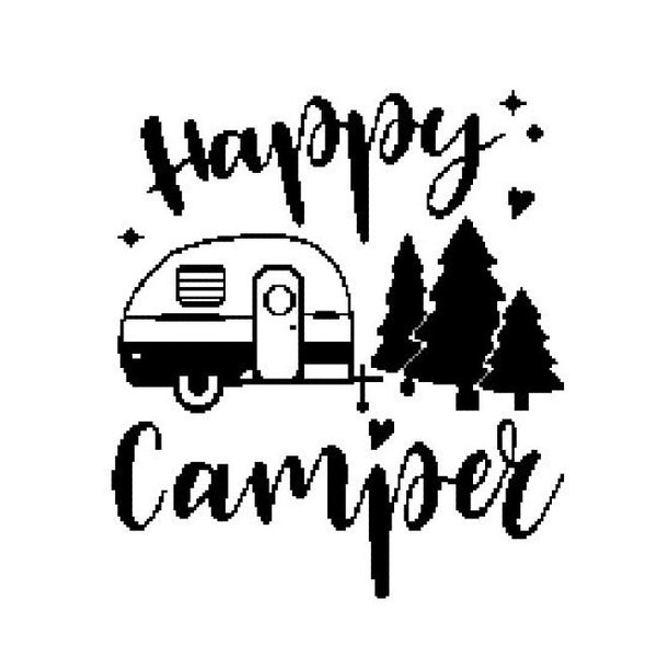Happy Camper Graphgan Pattern  Camping Graph Afghan Crochet Pattern PDF Instant Download