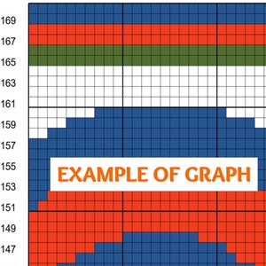 Puede incluir: Un gr&aacute;fico de barras azul y rojo con el texto "EXAMPLE OF GRAPH" en naranja. El gr&aacute;fico tiene un eje vertical etiquetado del 145 al 169 y un eje horizontal etiquetado del 130 al 140.