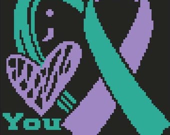 Cancer Ribbon Graph C2C Afghan Crochet Pattern    You Matter Graphgan Crochet Pattern PDF Instant Download