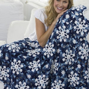 Snowflake Afghan Crochet Pattern   Winter Christmas Afghan Crochet Pattern PDF Instant Download