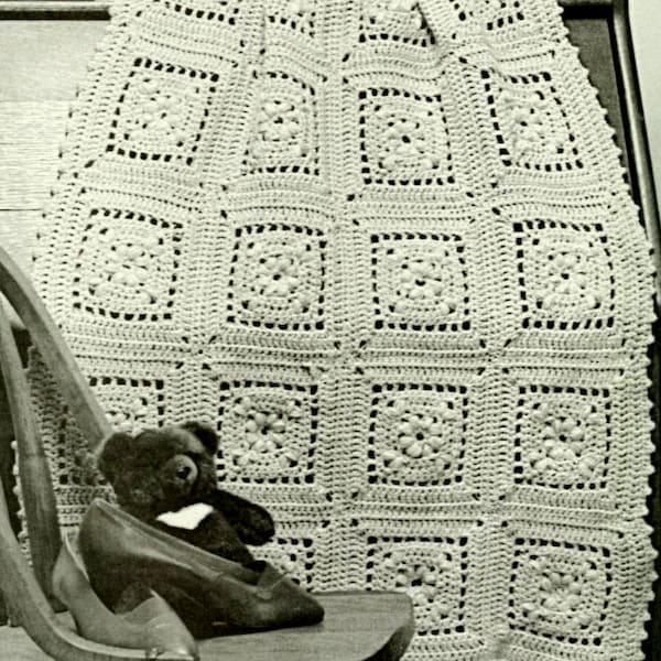 Granny Square Afghan Crochet Pattern  Squares Afghan Crochet Pattern PDF Instant Download