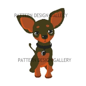 Patrón de crochet de chihuahua con gráfico de cachorro chihuahua e instrucciones escritas. Patrón de crochet afgano en PDF. Descarga instantánea.