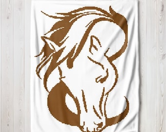 Crochet Horse Graph Afghan Pattern  Horse Head Graphgan Pattern PDF Instant Download