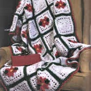 Granny Square Afghan Crochet Pattern  Christmas Afghan Crochet Pattern PDF Instant Download