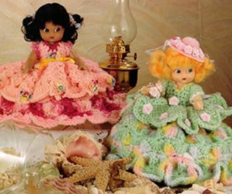 1950s Two Bed Dolls Crochet Pattern Air Freshener Pillow Doll Etsy