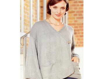 Wraparound Sweater Knitting Pattern  Angel Sleeves Knitting Pattern PDF Instant Download